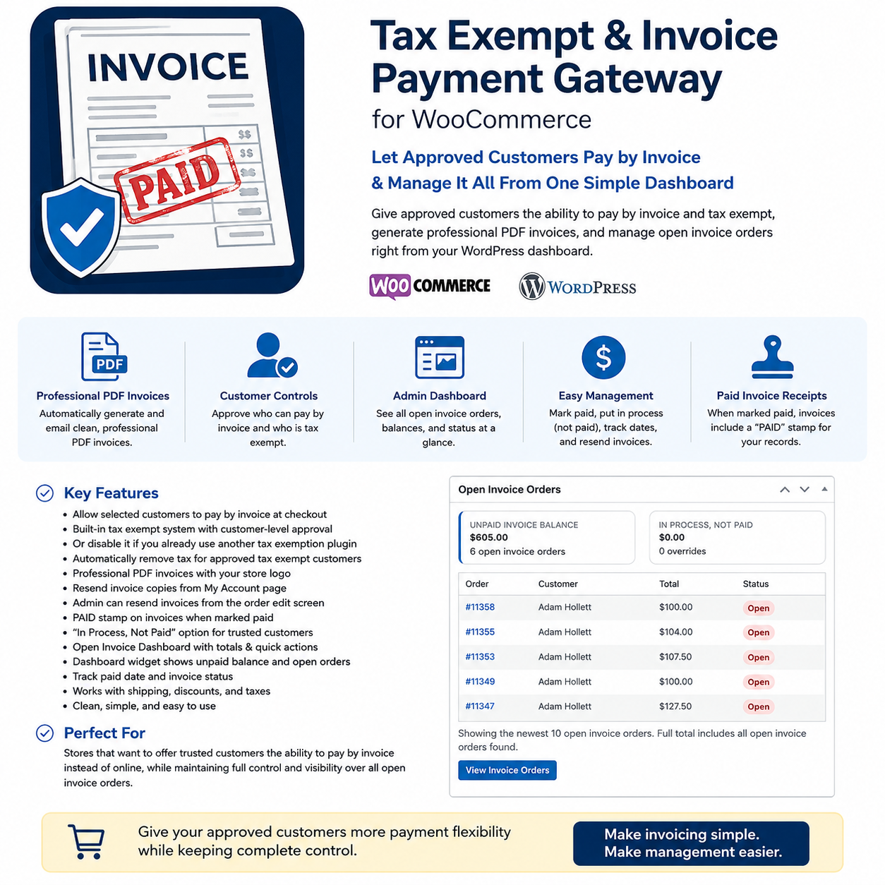 HAS Tax Exempt and Invoice Payment Gateway for WooCommerce