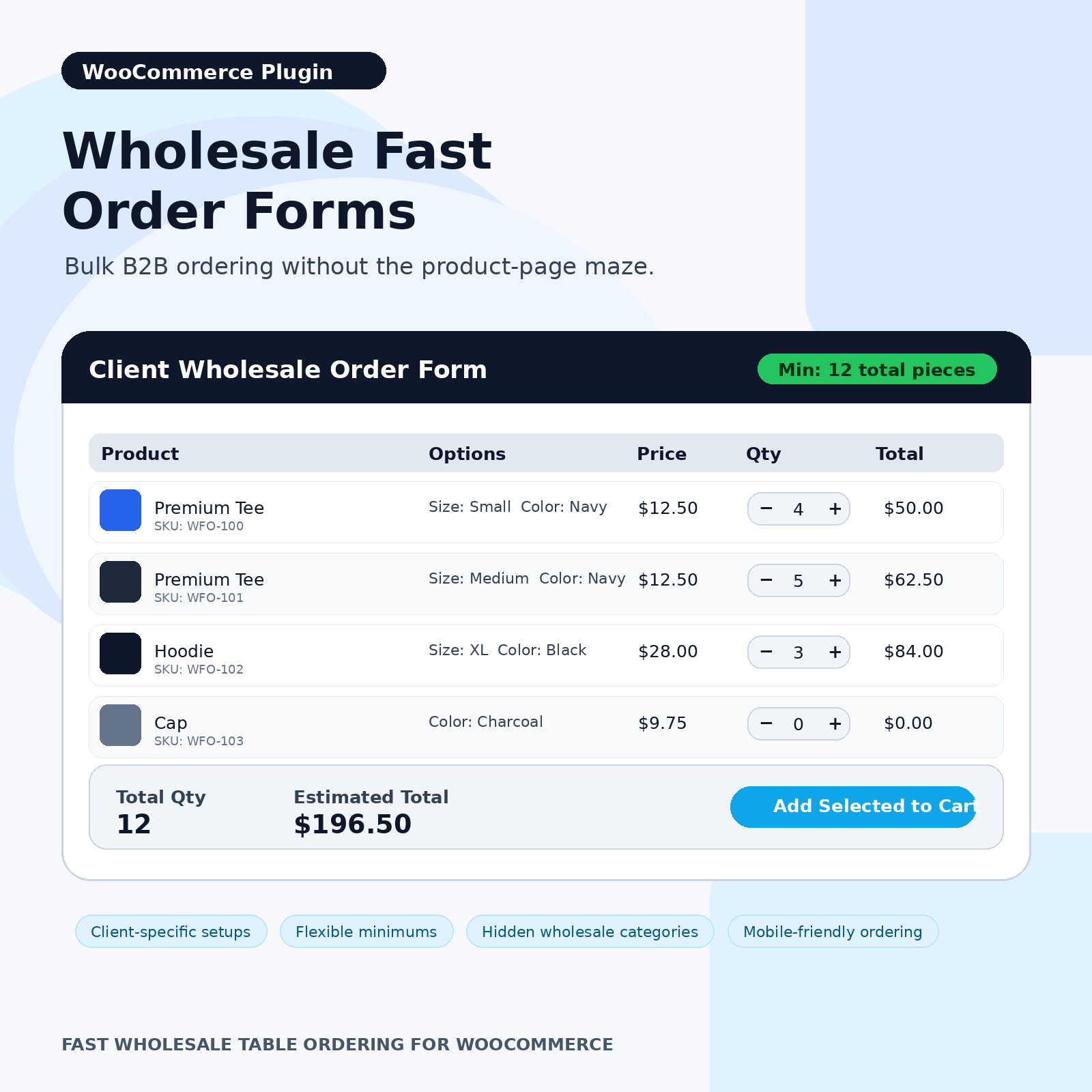 Wholesale Fast Order Forms for WooCommerce plugin product image